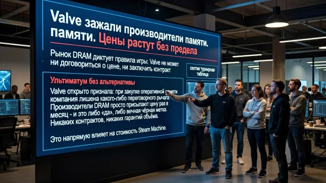 Valve зажали производители памяти. Цены растут без предела